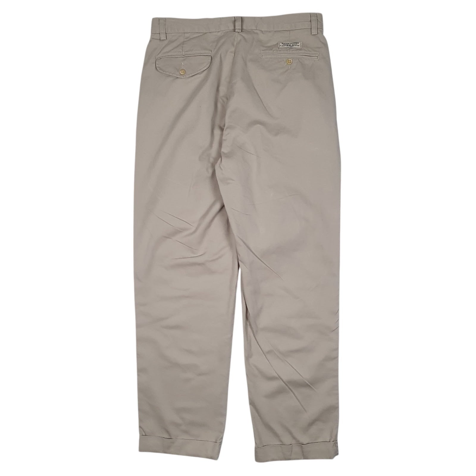 Mens Beige Polo Ralph Lauren Hammond Pant Double Pleated  Trousers