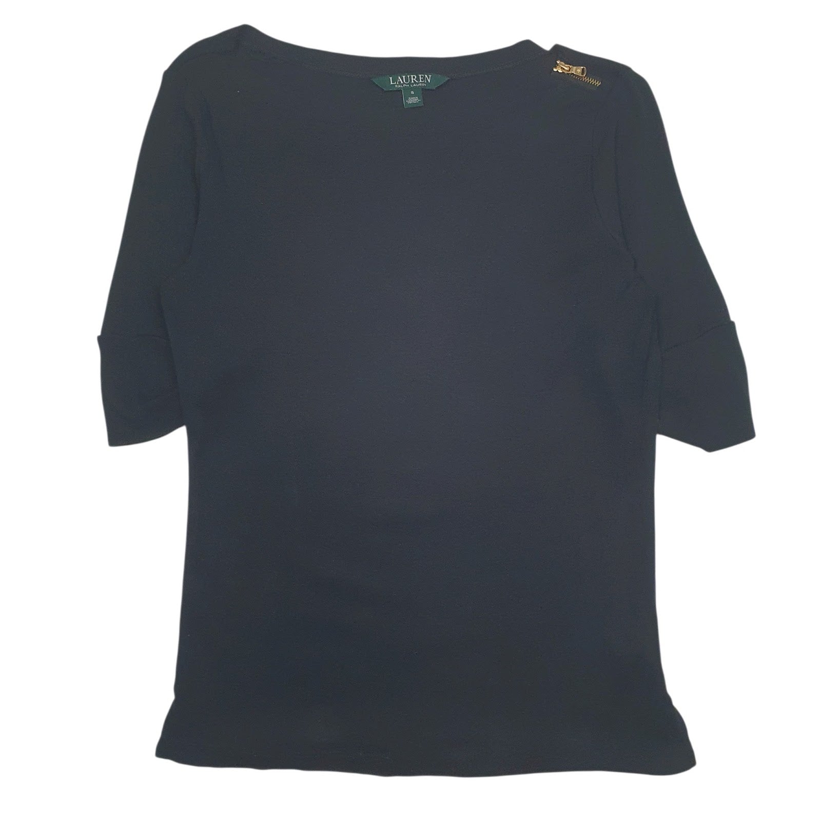 Womens Black Lauren Ralph Lauren Blouse Short Sleeve T Shirt