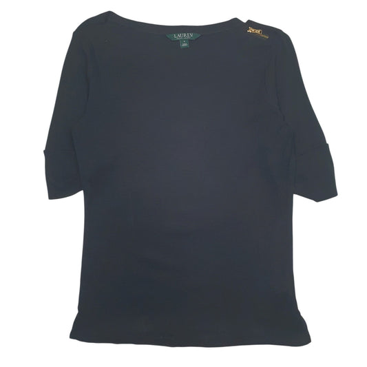 Womens Black Lauren Ralph Lauren Blouse Short Sleeve T Shirt