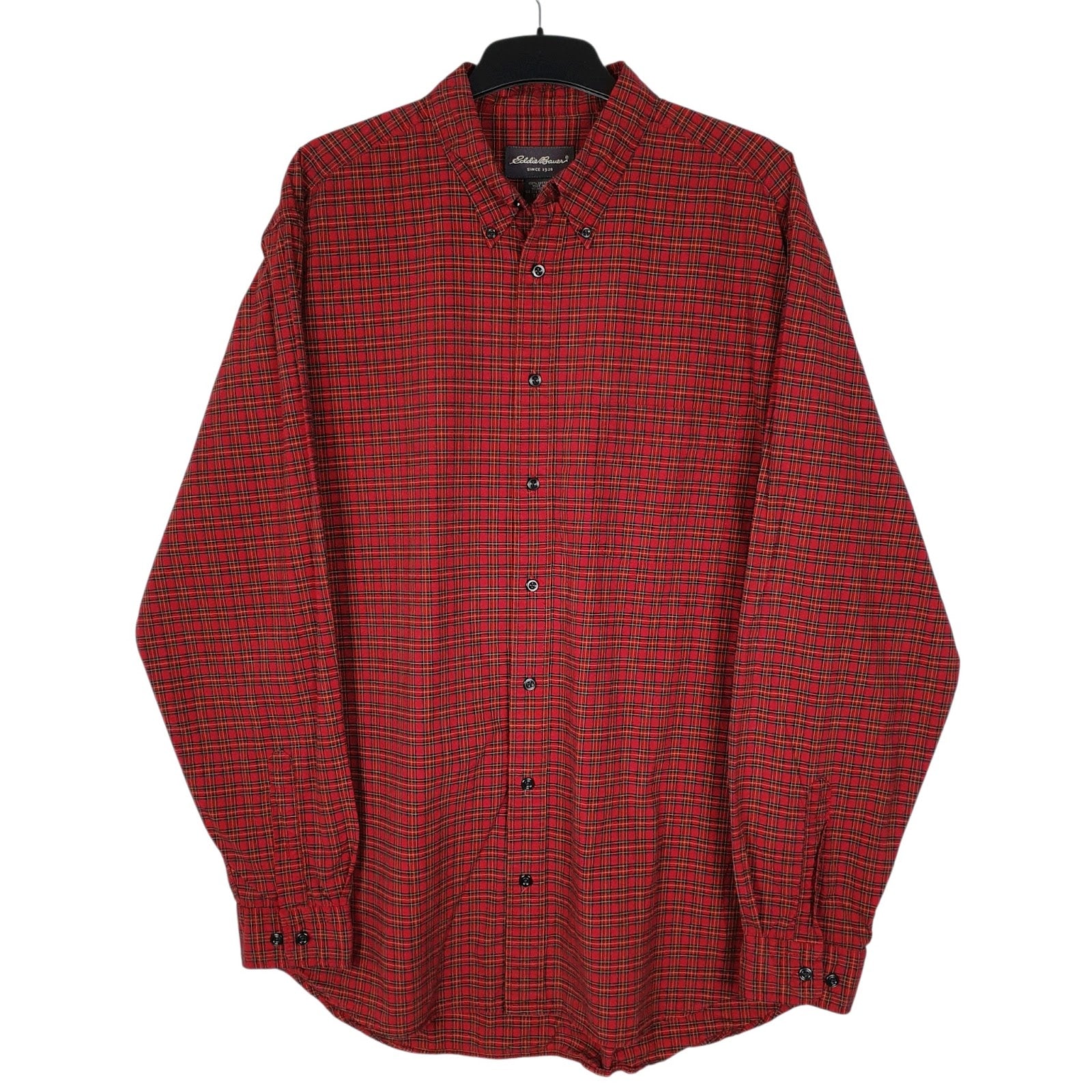 Mens Red Eddie Bauer Tall Long Sleeve Shirt