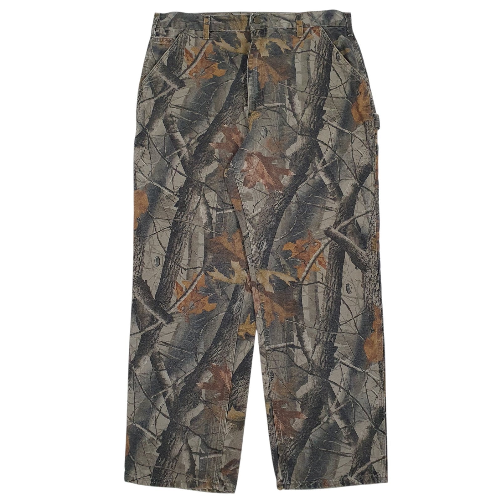 Mens Brown Carhartt Real Tree B158 CMO Carpenter Trousers
