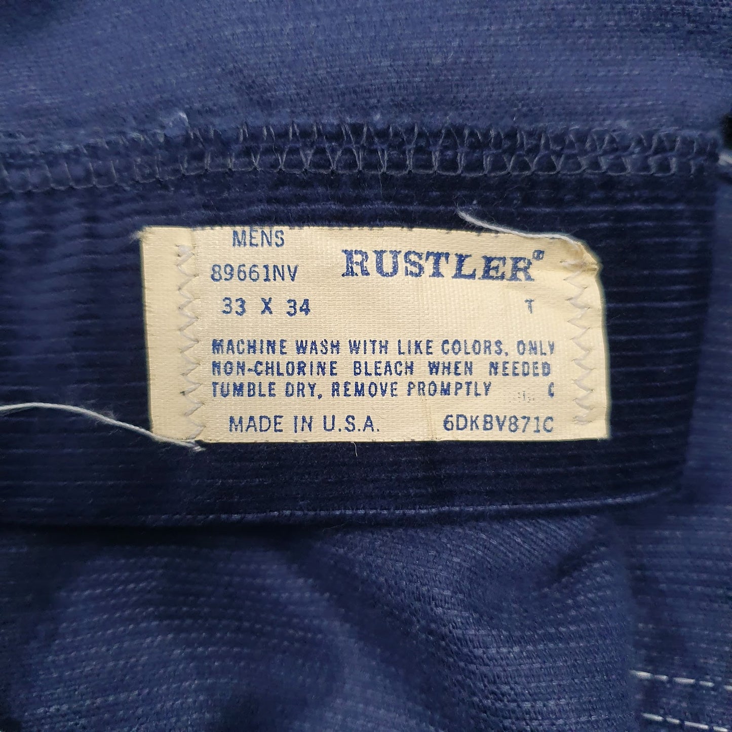 Mens Navy Rustler Vintage Made In USA  Trousers