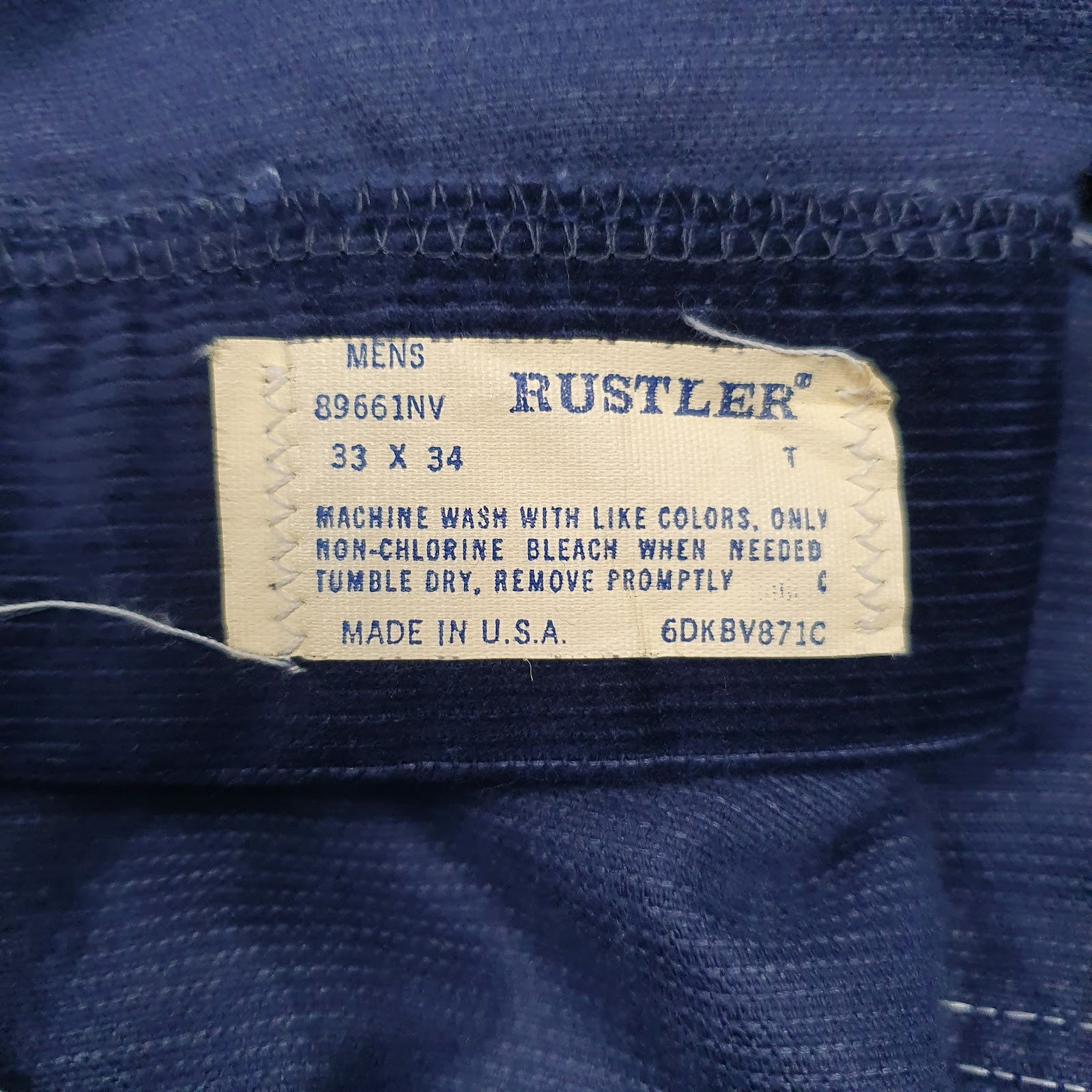 Mens Navy Rustler Vintage Made In USA  Trousers