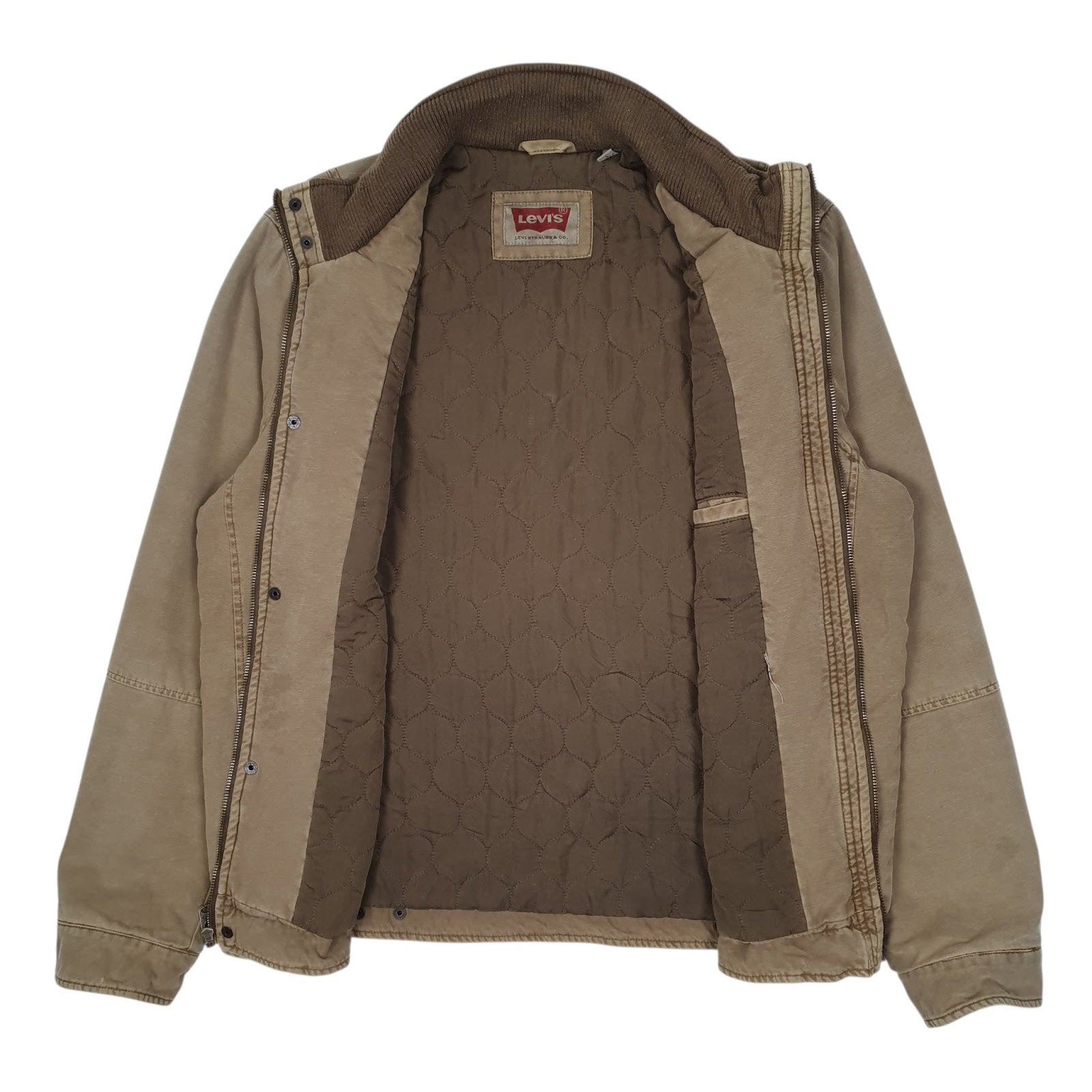 Mens Beige Levis Military Bomber  Coat