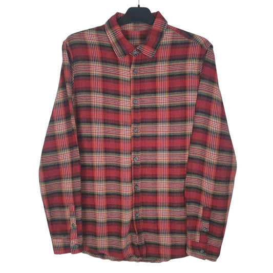 Mens Red Unbranded Flannel Long Sleeve Shirt
