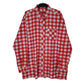 Mens Red Unbranded Western Plaid Vintage 90s Long Sleeve Shirt