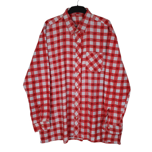 Mens Red Unbranded Western Plaid Vintage 90s Long Sleeve Shirt
