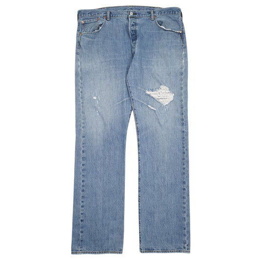 Mens Blue Levis Distressed 501 JeansW40 L34
