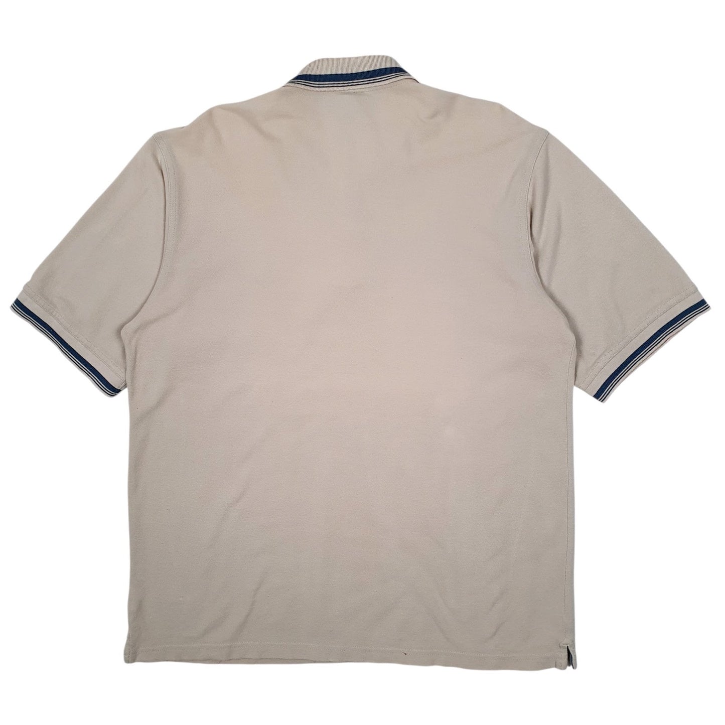 Mens Cream Adidas Vintage 90s Hoodie Polo Shirt