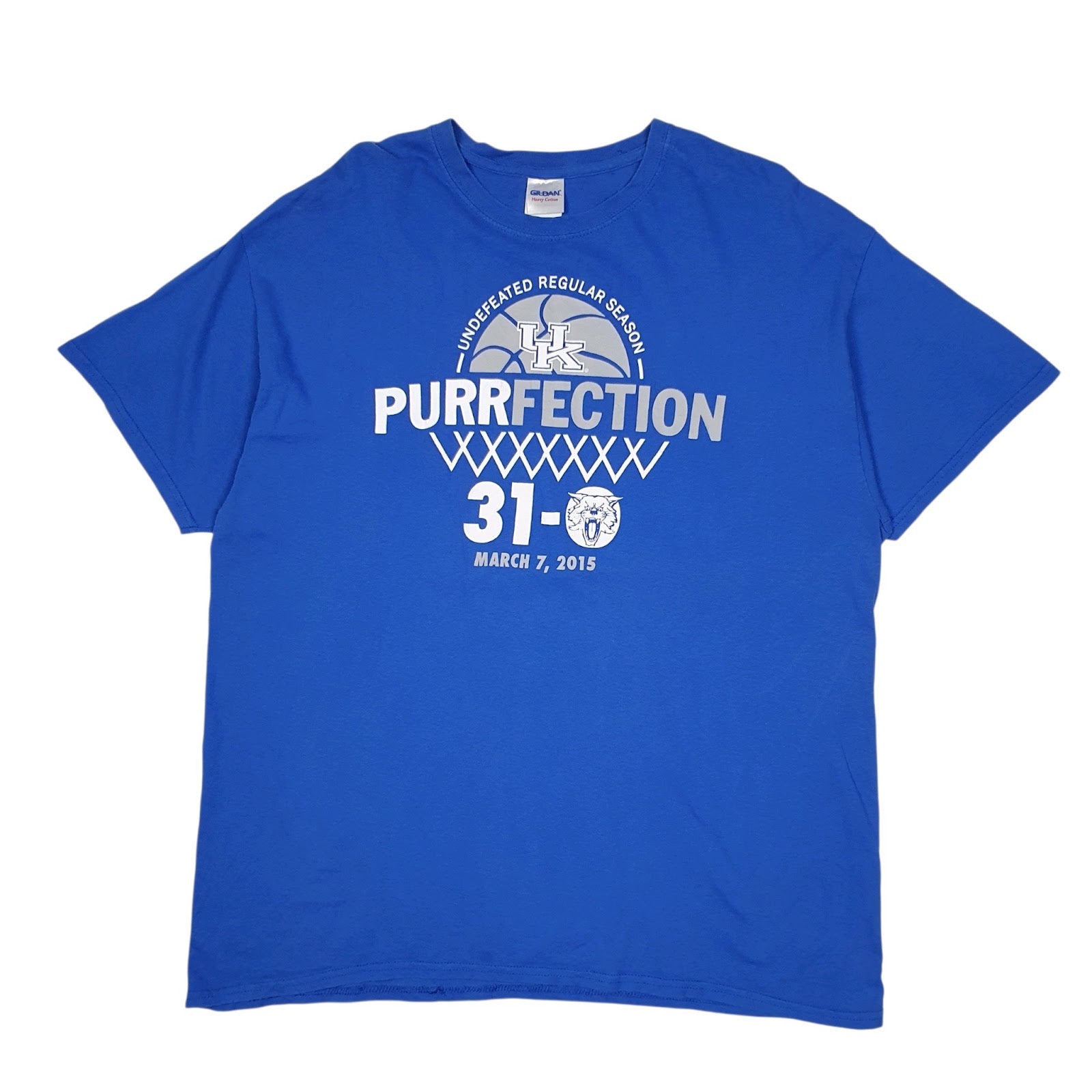 Mens Blue Gildan USA College Basketball Short Sleeve T Shirt
