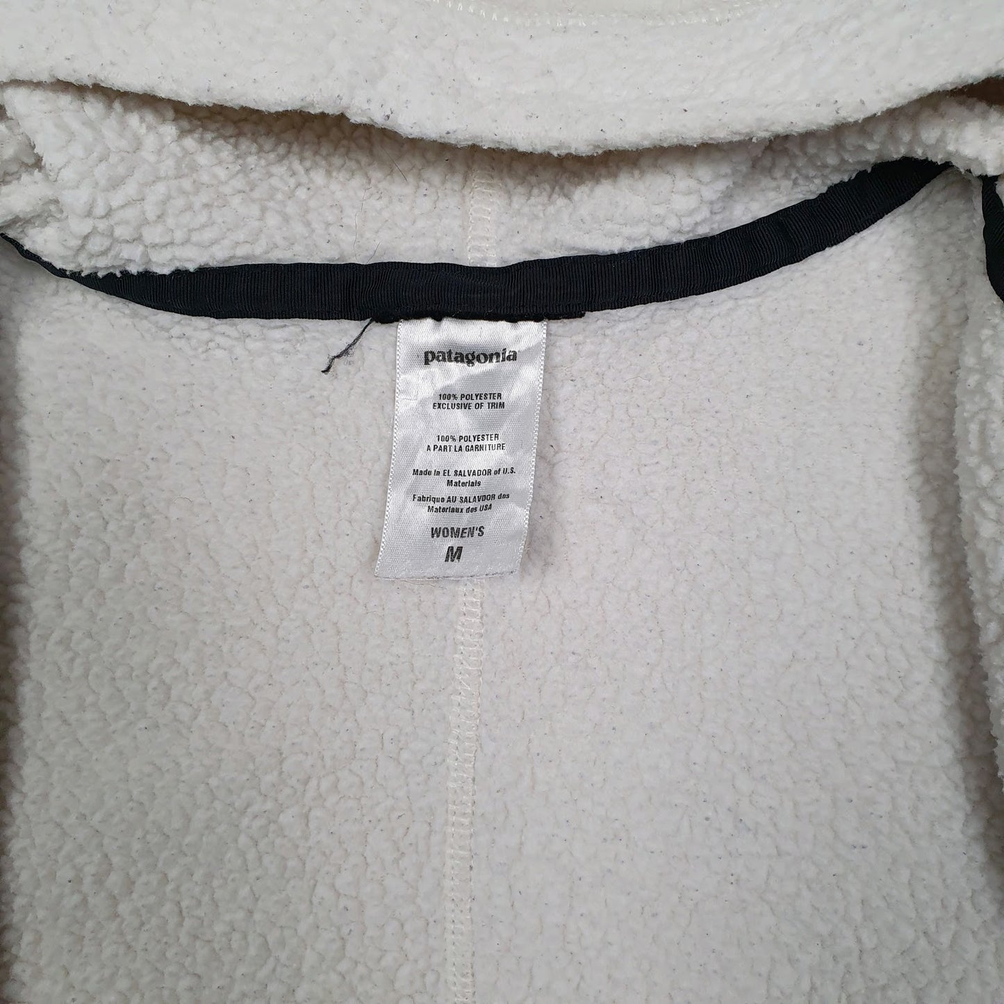Womens White Patagonia Synchilla Arctic Hoodie Full Zip Jumper