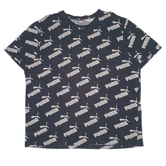 Mens Black Puma  Short Sleeve T Shirt