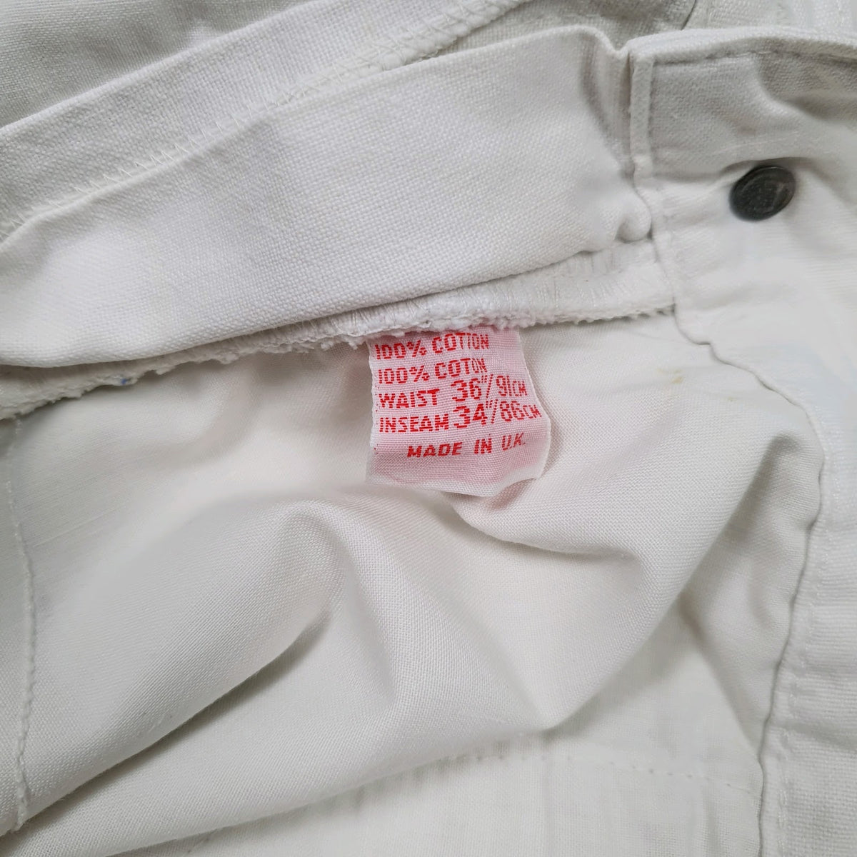 Mens White Brittania   Trousers