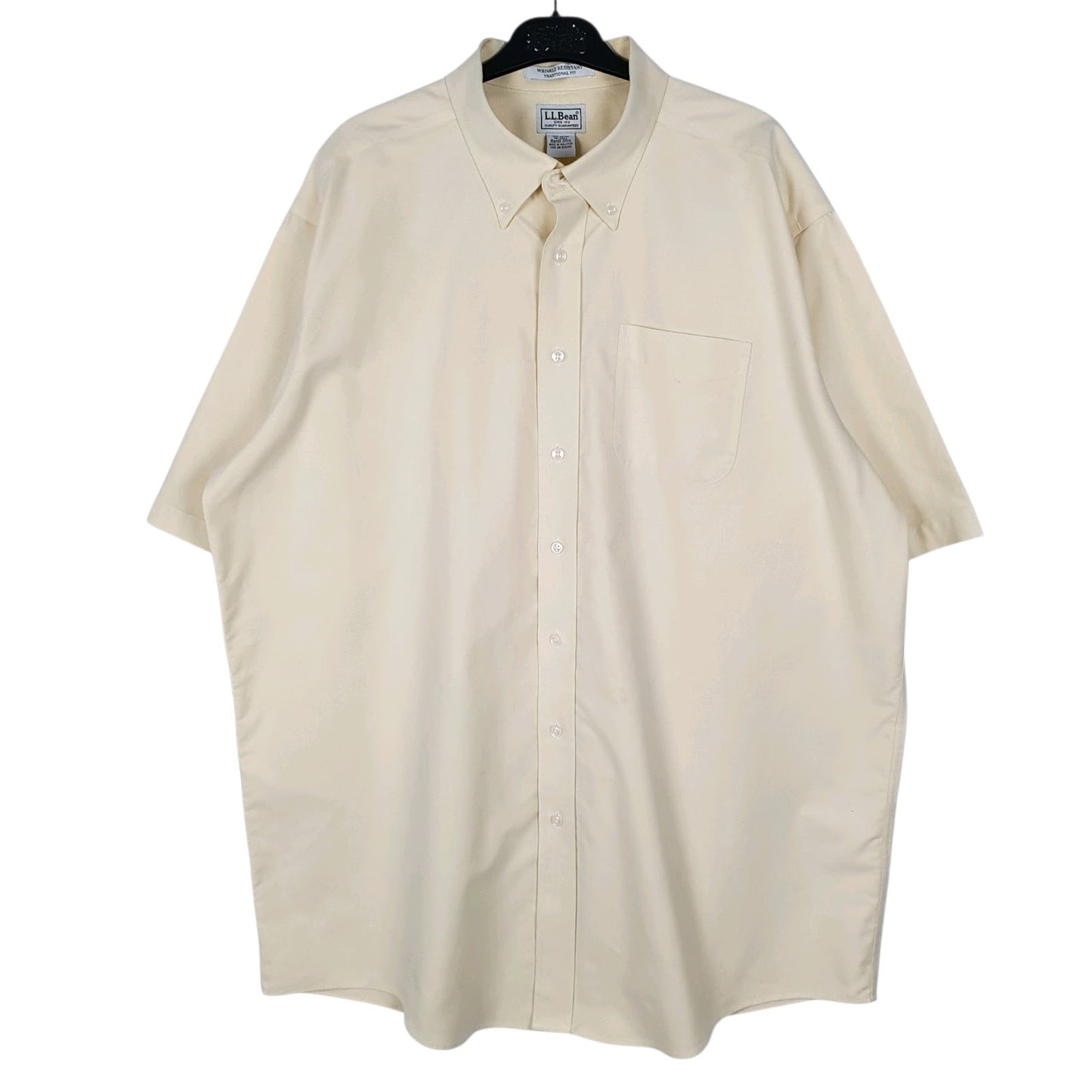 Mens Yellow L.L.Bean Tall Short Sleeve Shirt