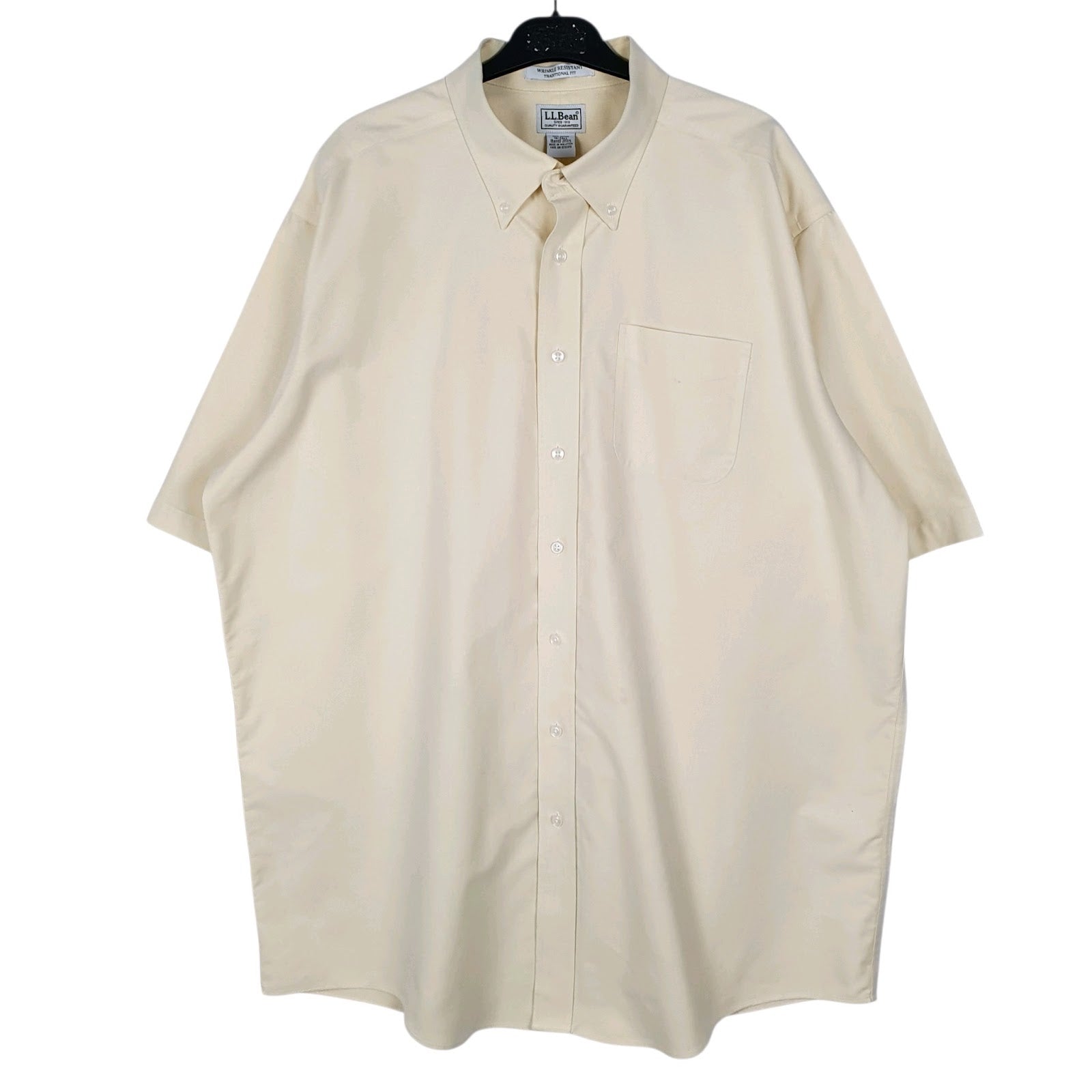 Mens Yellow L.L.Bean Tall Short Sleeve Shirt