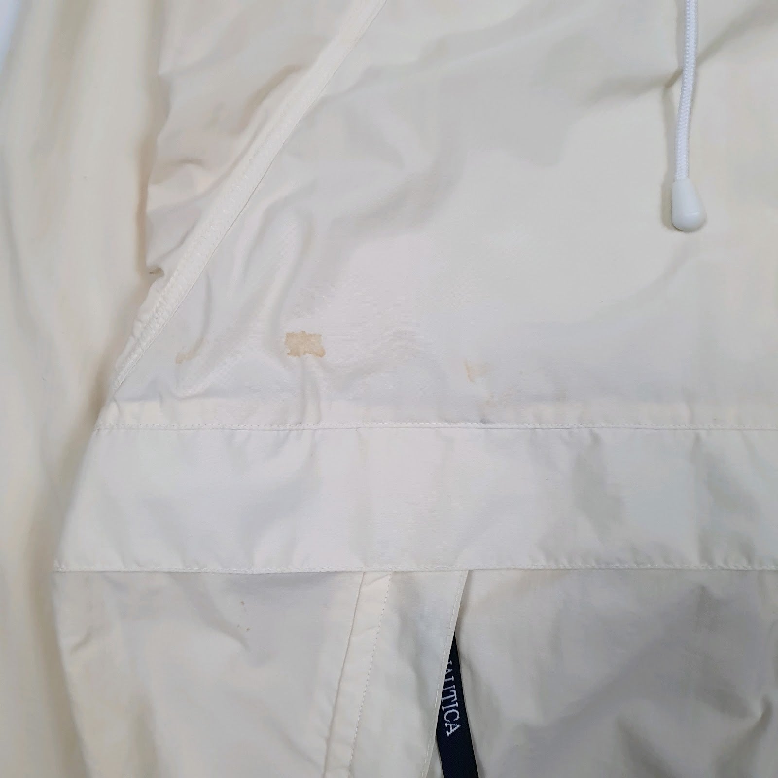 Mens Cream Nautica Vintage 90s Hoodie Coat