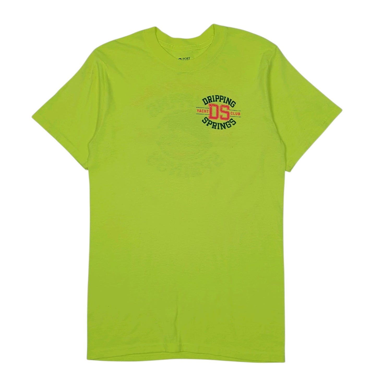 Mens Yellow Port & Company Dripping Springs Short Sleeve T Shirt