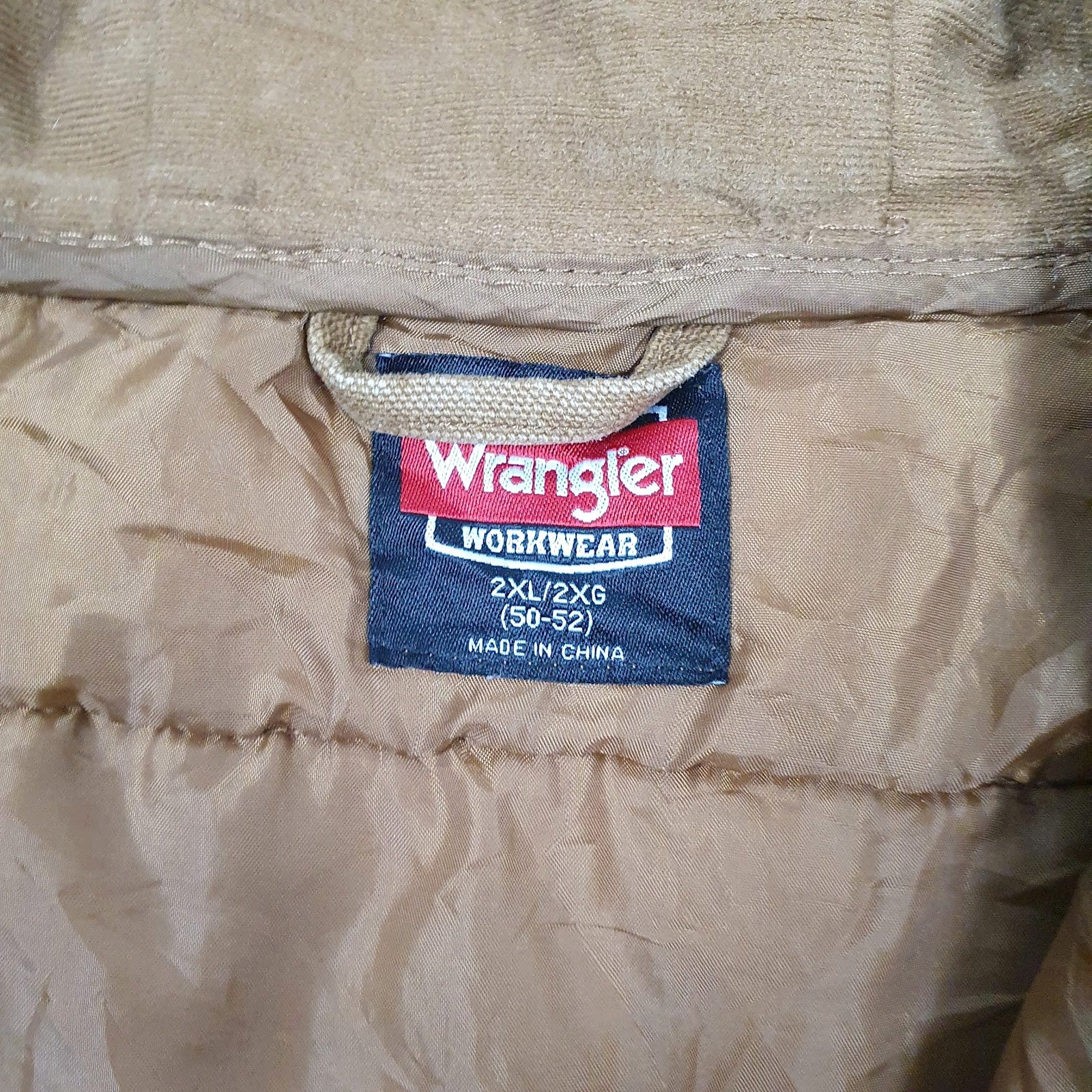 Mens Brown Wrangler Workwear Padded  Coat