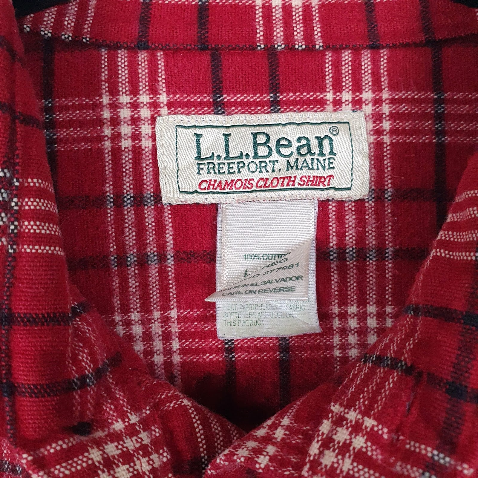 Mens Red L.L.Bean Chamois  Shirt