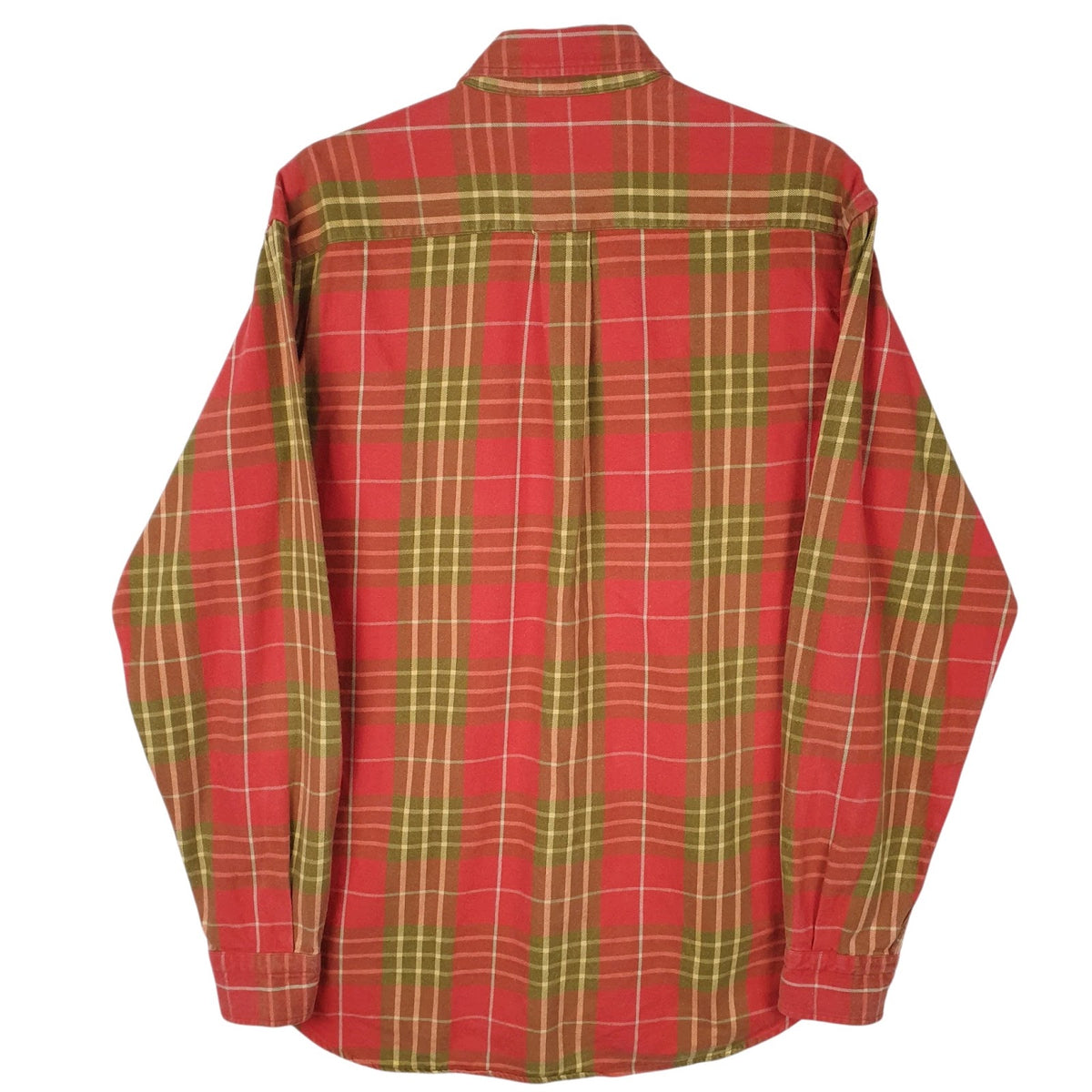Mens Red Country Side Vintage Flannel  Shirt