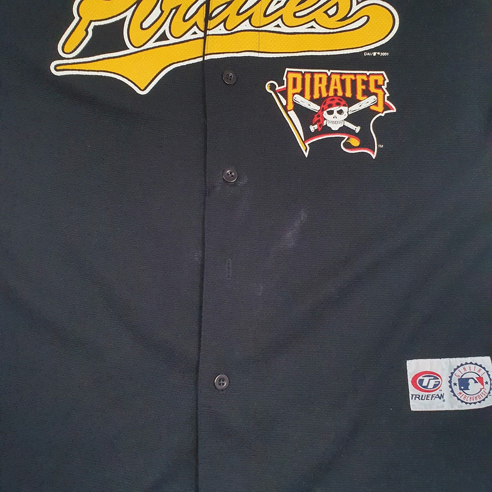 Mens Black True Fan Vintage 00s Jersey MLB Pittsburgh Pirates  T Shirt