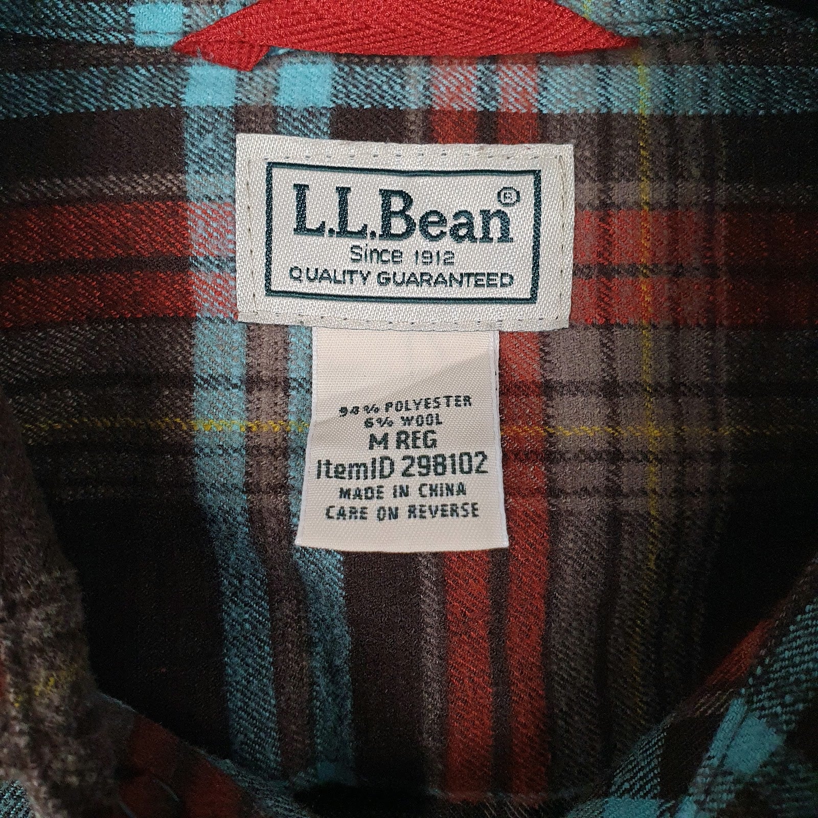 Mens Brown L.L.Bean Flannel  Shirt