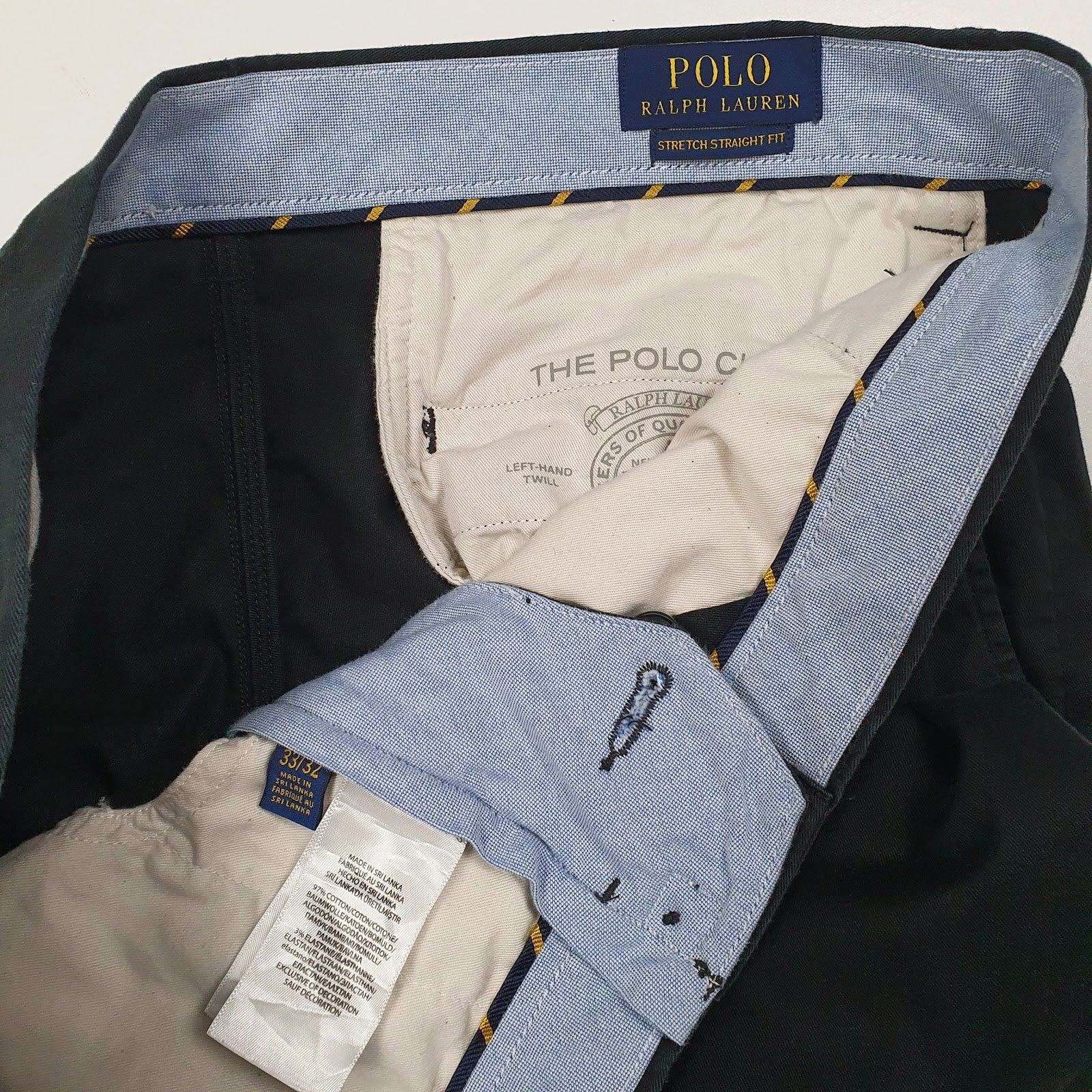 Mens Black Polo Ralph Lauren Stretch  Trousers