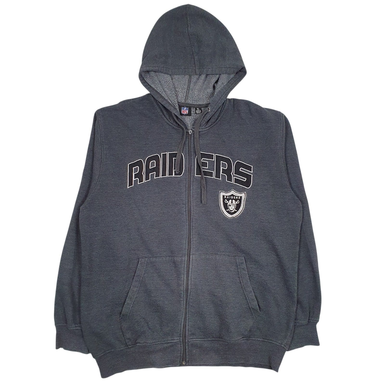 Mens Grey NFL Raiders Full Zip Jumper