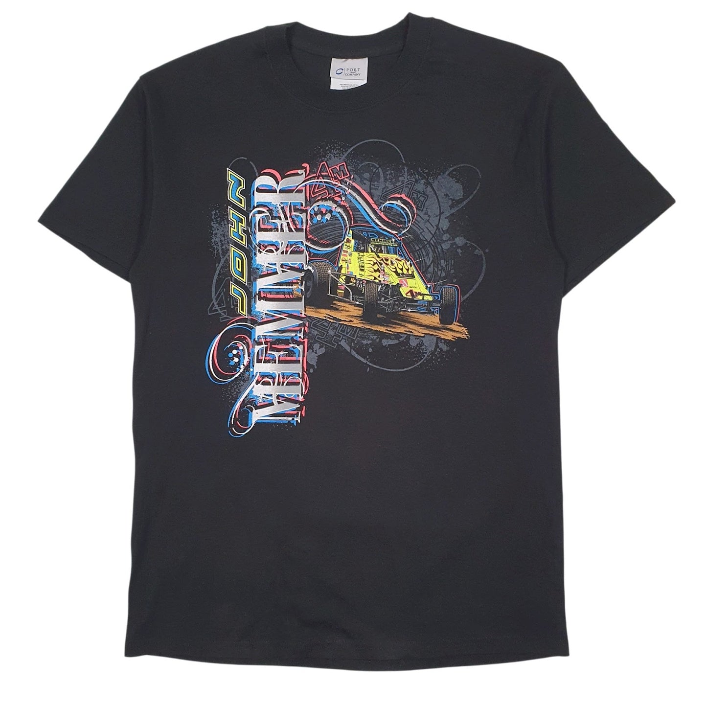 Mens Black Port & Company Graphic John Memmer Short Sleeve T Shirt