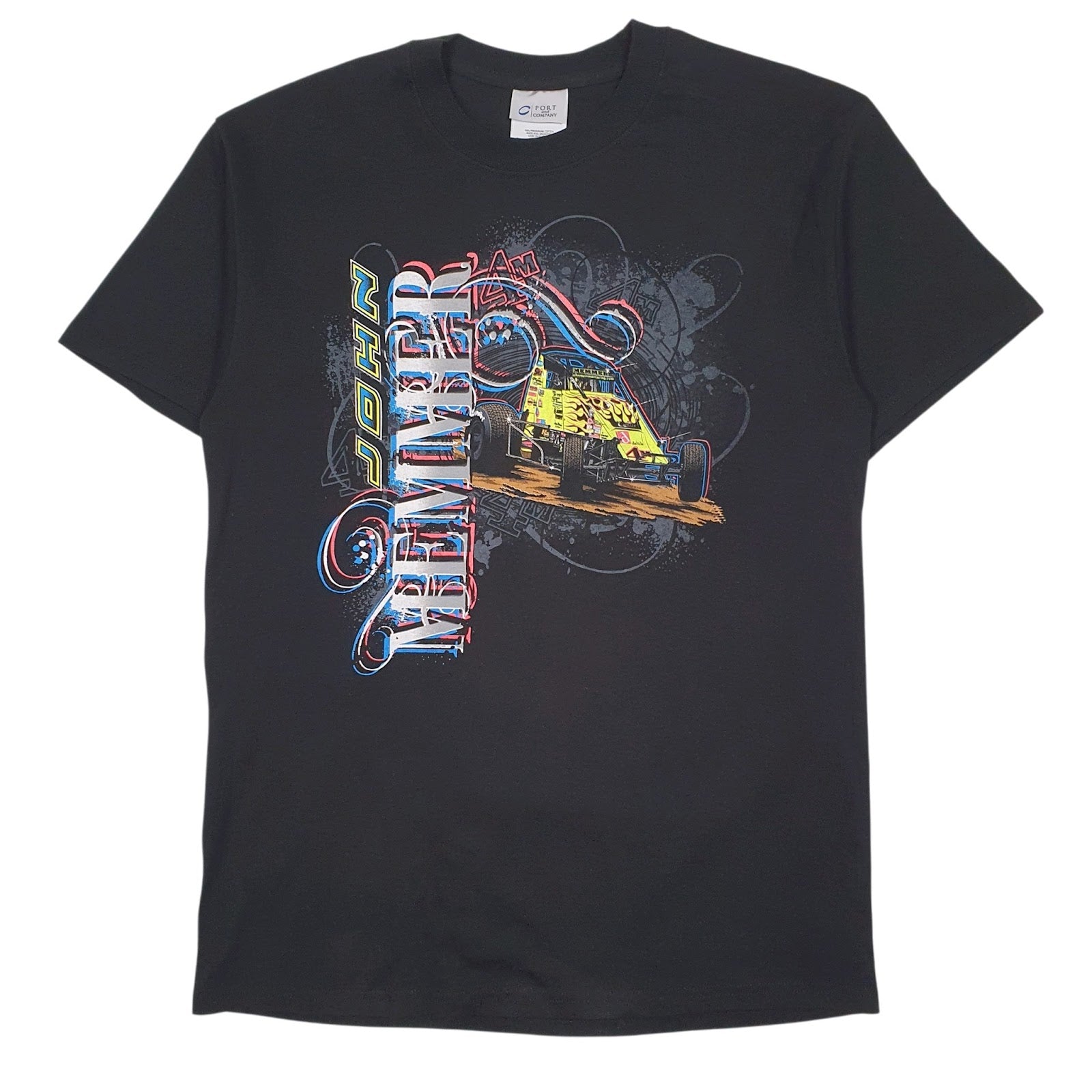 Mens Black Port & Company Graphic John Memmer Short Sleeve T Shirt