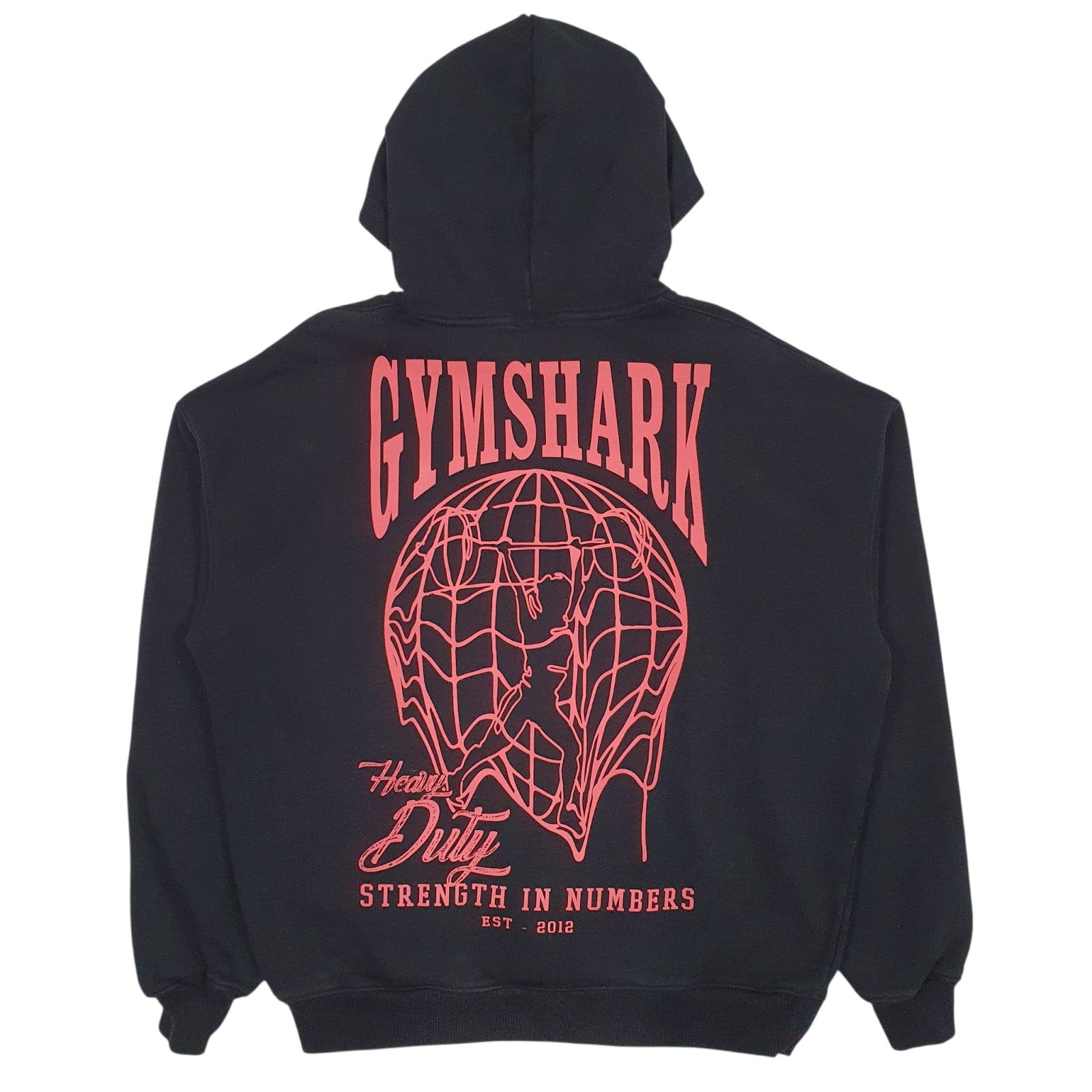 Mens Black Gym Shark  Hoodie Jumper
