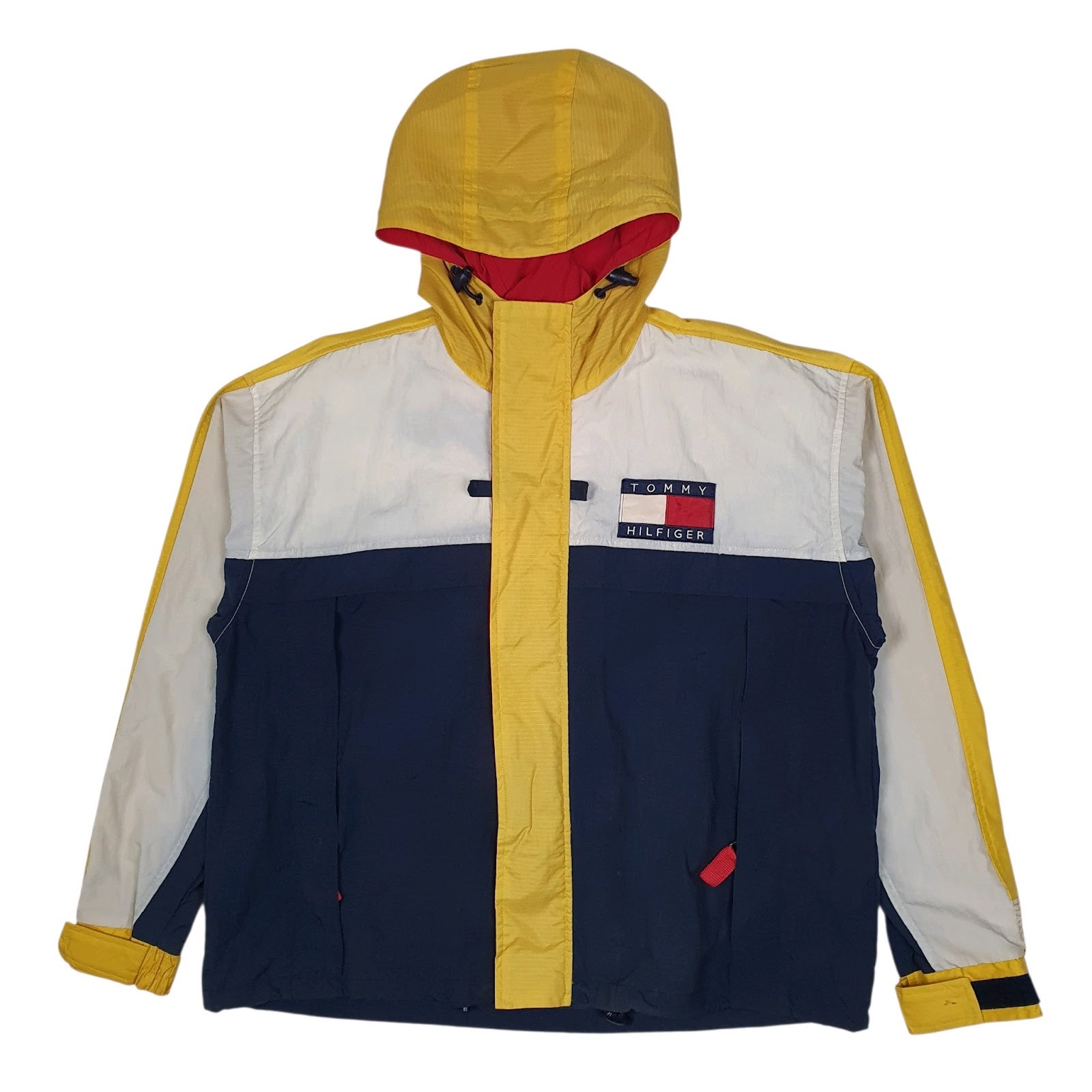 Mens Navy Tommy Hilfiger Vintage 90s Sailing Gear Hoodie Coat