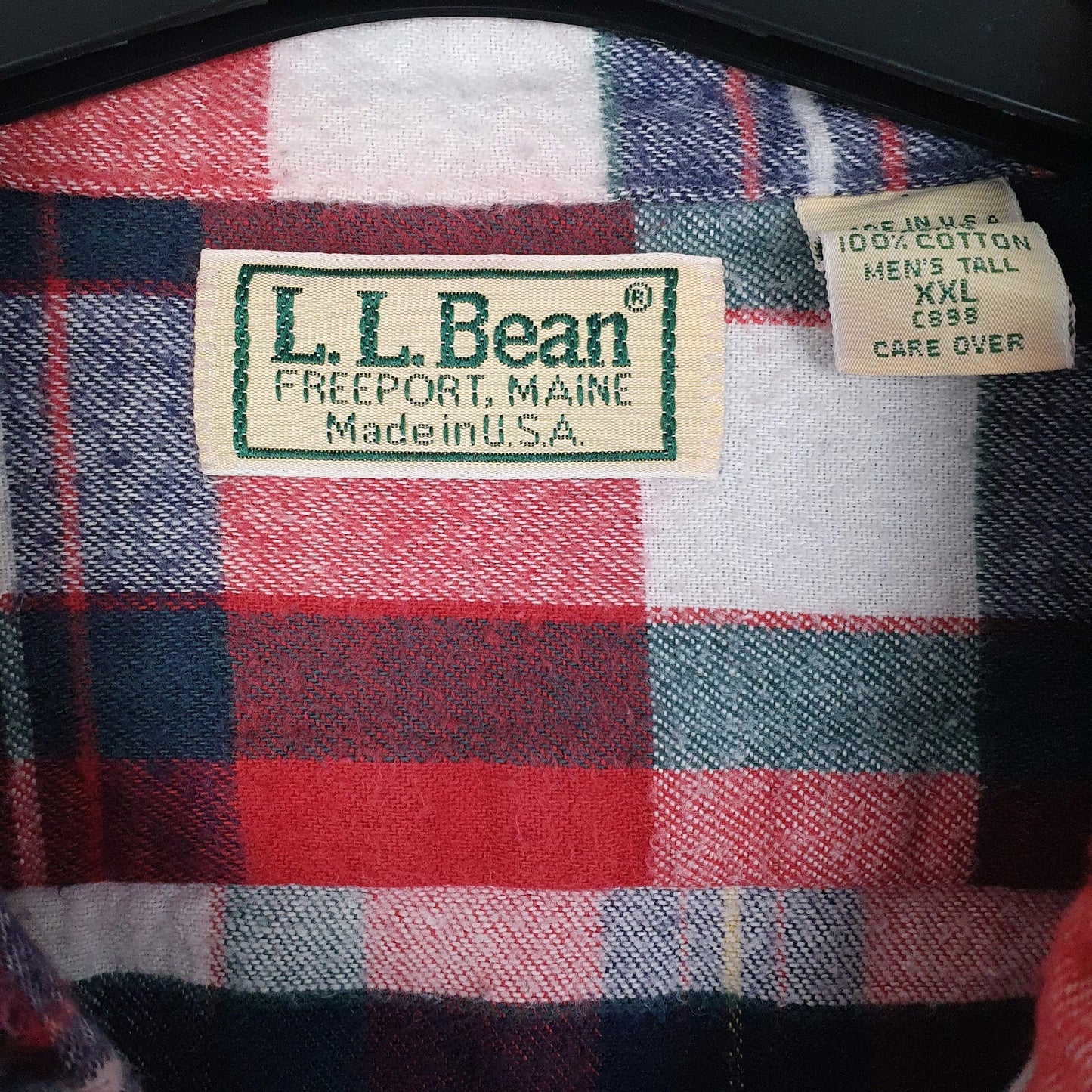 Mens Red L.L.Bean Flannel Made In USA Vintage 90s  Shirt