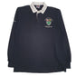 Mens Black Kooga Rugby Vintage Plymouth College Long Sleeve Polo Shirt