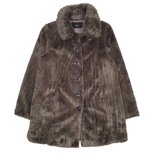 Womens Grey M&Co Faux Fur  Coat
