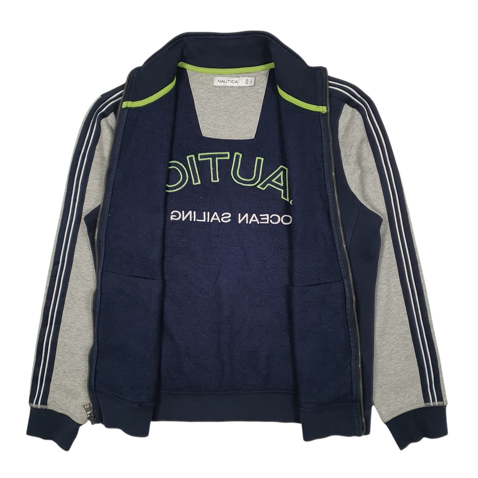 Mens Navy Nautica Ocean Sailing Full Zip Jumper