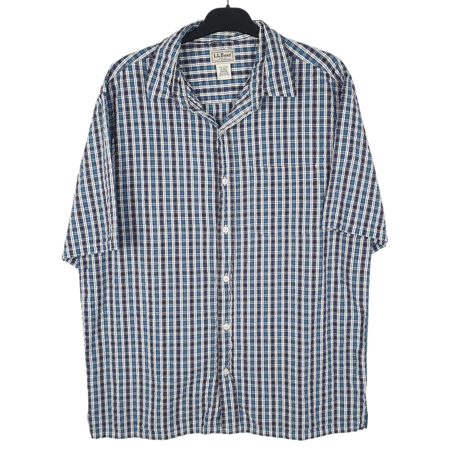 Mens Blue L.L.Bean  Short Sleeve Shirt