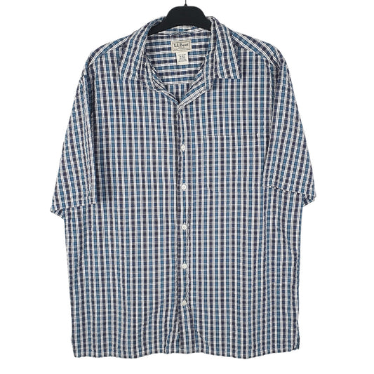 Mens Blue L.L.Bean  Short Sleeve Shirt