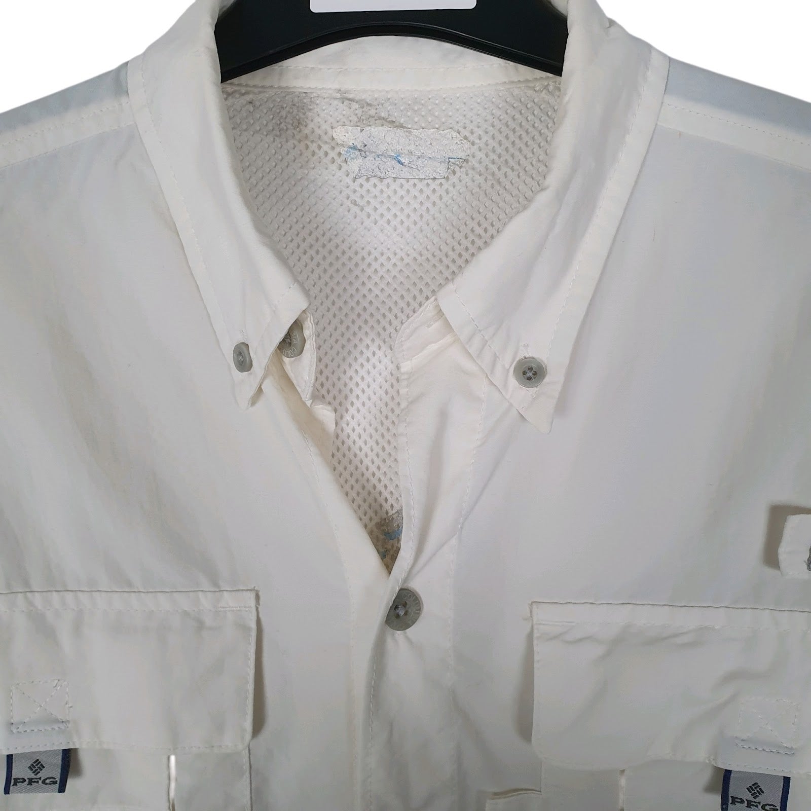 Mens White Columbia Sportswear Company PFG Fishing Omni Shade  Shirt