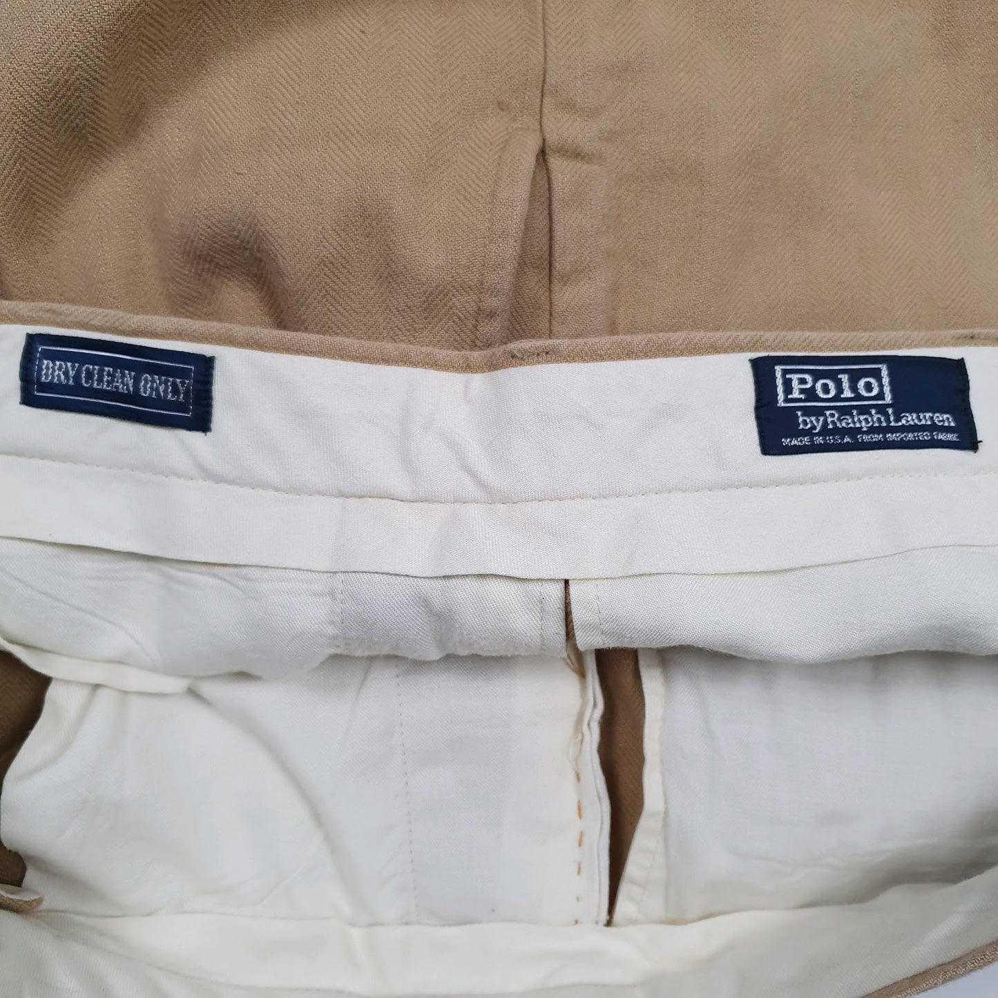 Mens Brown Polo Ralph Lauren Vintage 90s Pleated  Trousers