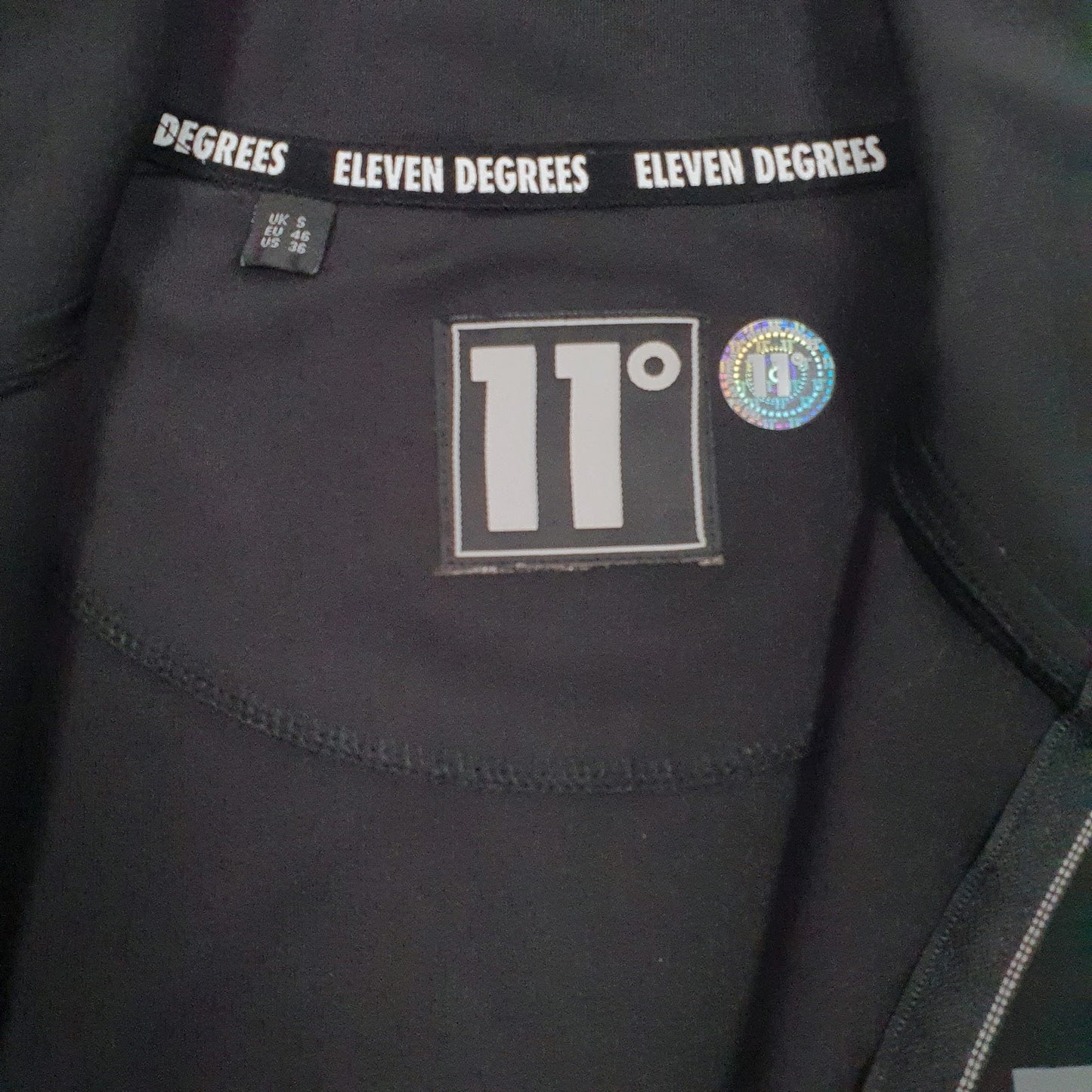Mens Black Eleven Degrees  Full Zip Jumper