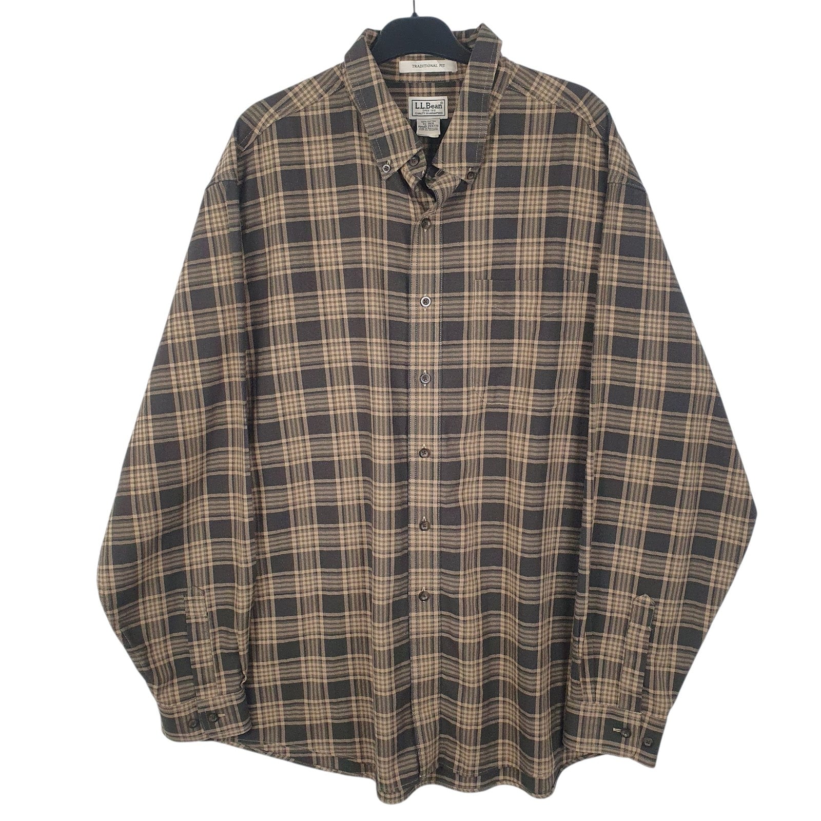 Mens Green L.L.Bean Flannel Long Sleeve Shirt