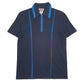 Mens Navy Versace Zip Short Sleeve Polo Shirt