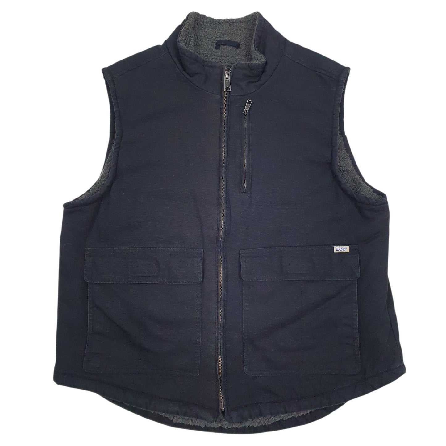 Mens Navy Lee Sherpa Lined  Coat
