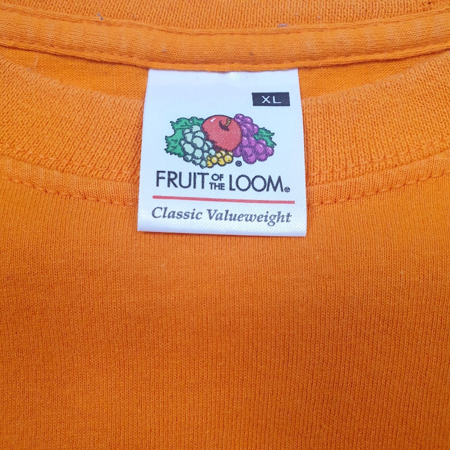Mens Orange Fruit Of The Loom   T Shirt
