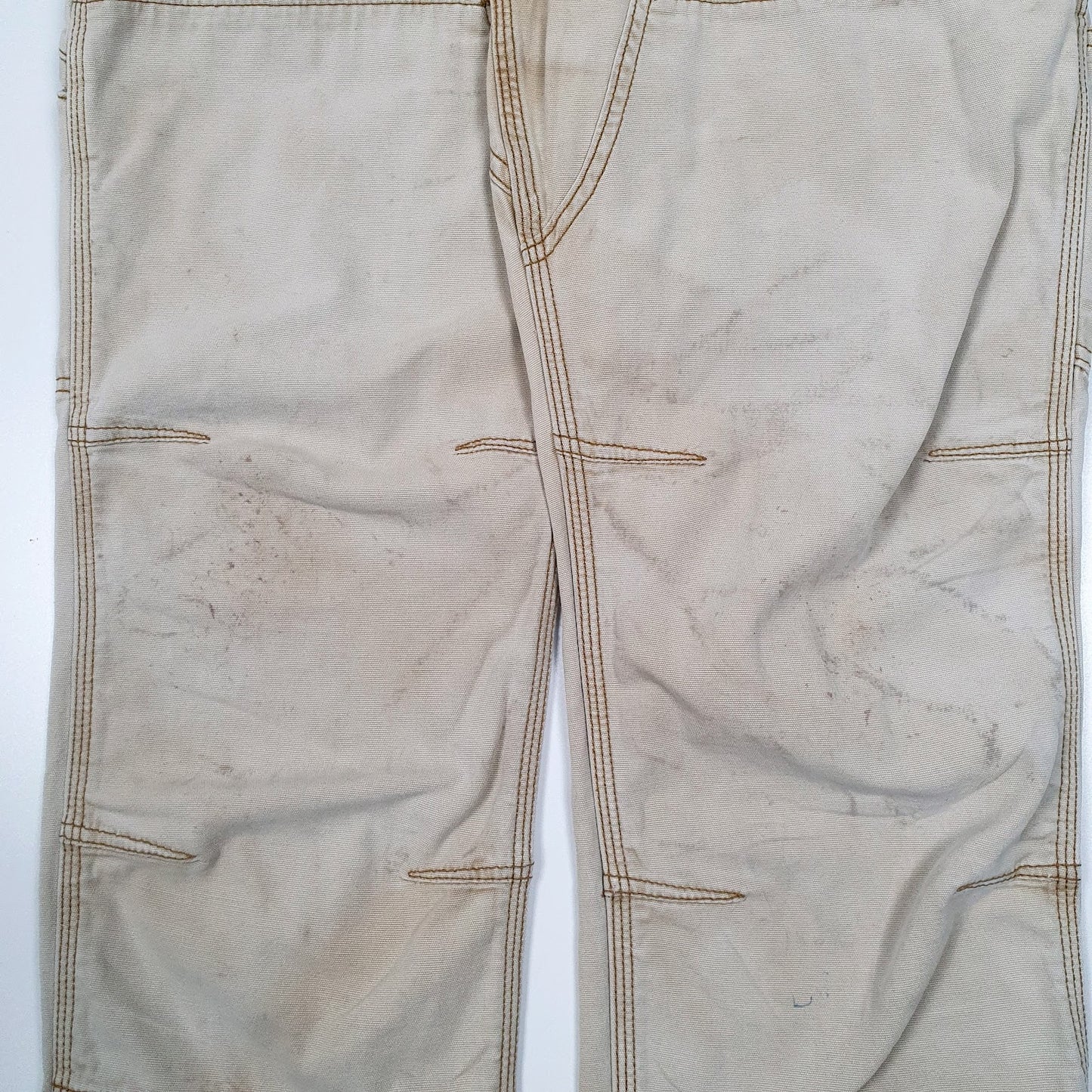 Mens Beige Carhartt Double Knee  Trousers