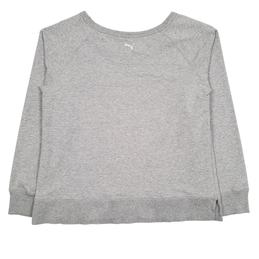 Womens Grey Puma Spellout Crewneck Jumper