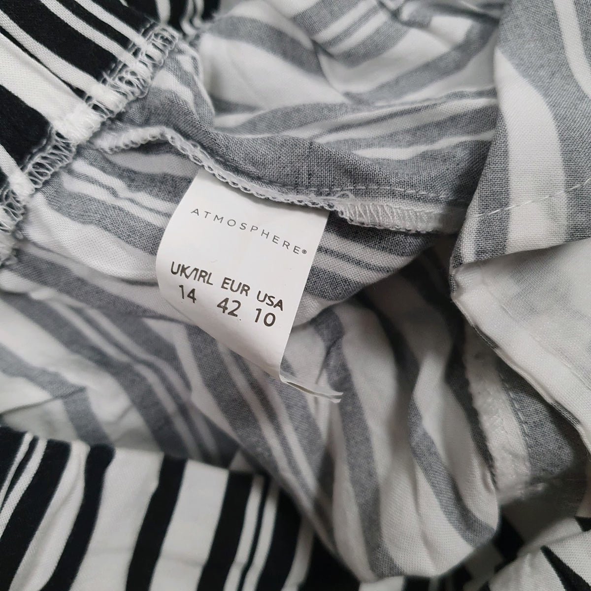 Womens Black Atmosphere Striped Stretch Lightweight  Trousers