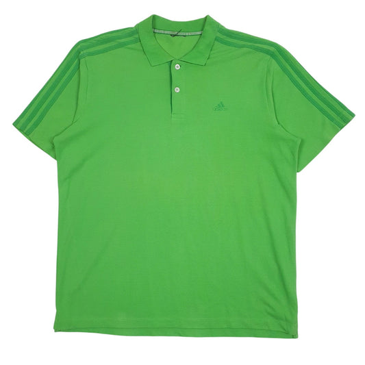 Mens Green Adidas Climalite Short Sleeve Polo Shirt