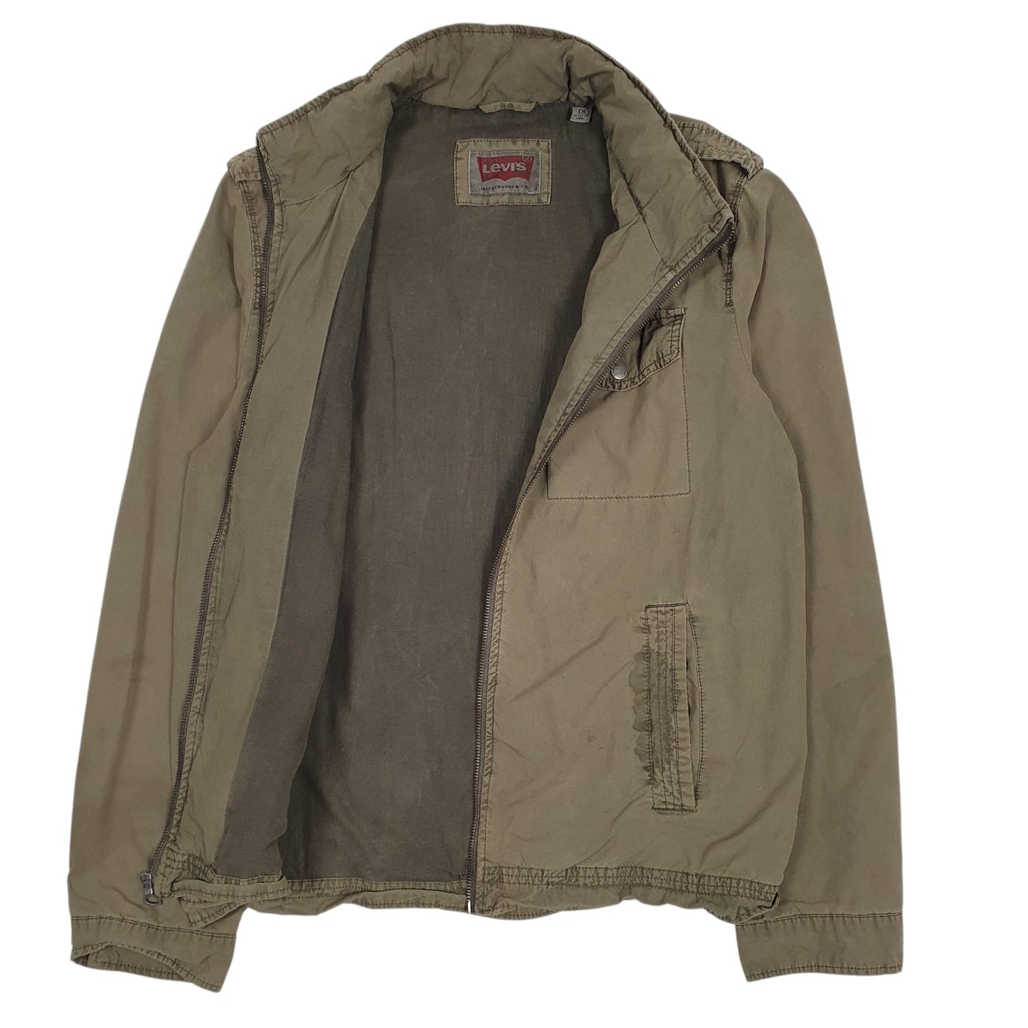 Mens Green Levis Hooded  Coat
